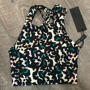 NWT Fila Uplift High Neck Sports Bra Crop Top Size X Small‎